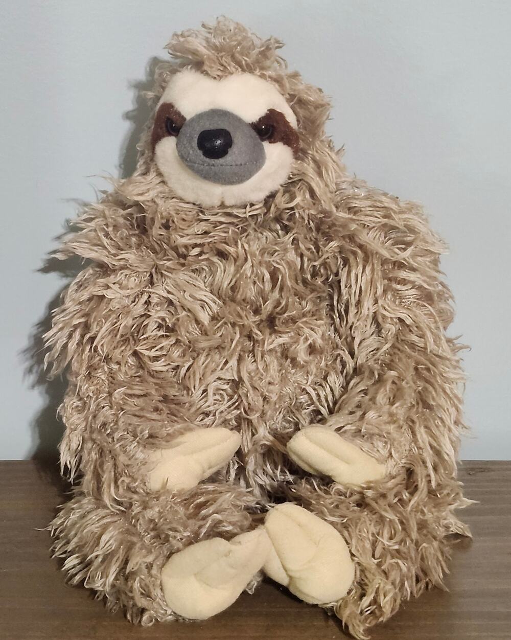 Wild Republic Two-Toed Sloth 12" Plush Shaggy Brown Stuffed Animal